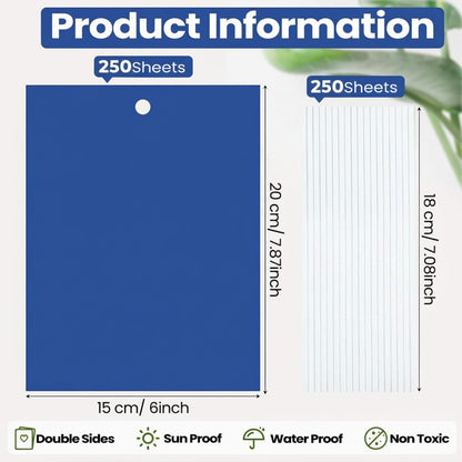 Qualirey 100 Pcs 6x8 Inch Blue Sticky Traps for Thrips