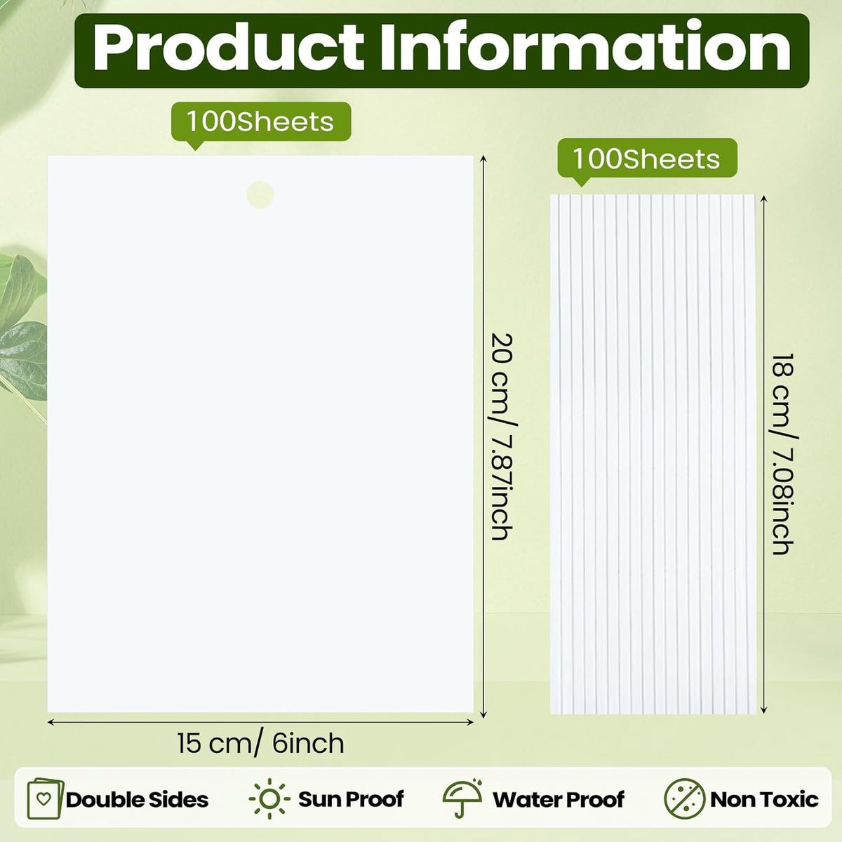 Qualirey 100 Pcs 6x8 Inch Blue Sticky Traps for Thrips