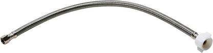 B1T12 Toilet Connector, Braided Stainless Steel - 3/8 Female Compression Thread x 7/8 Female Ballcock Thread, 12-Inch Length