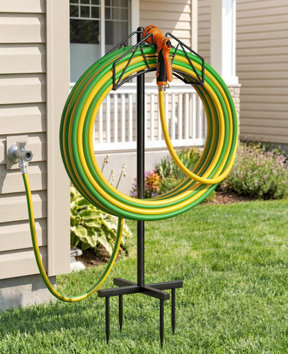 Garden Heavy Duty Hose Holder Stands Storage Rack Freestanding for Outside