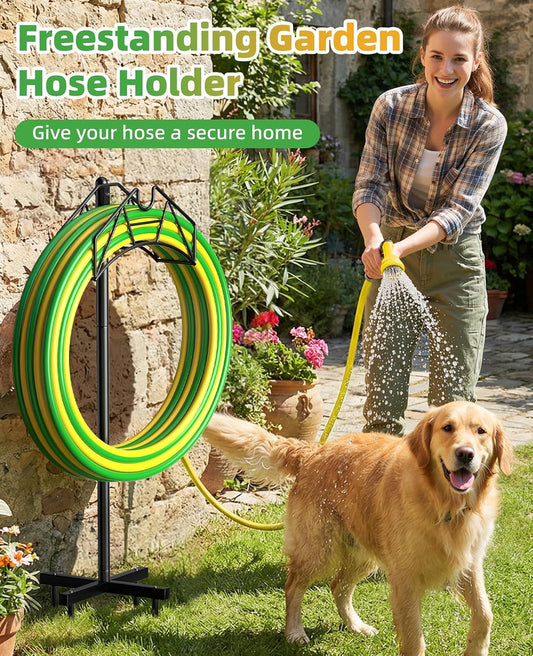 Garden Heavy Duty Hose Holder Stands Storage Rack Freestanding for Outside