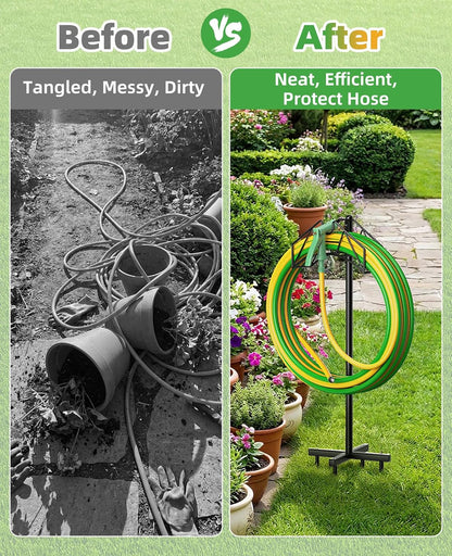 Garden Heavy Duty Hose Holder Stands Storage Rack Freestanding for Outside