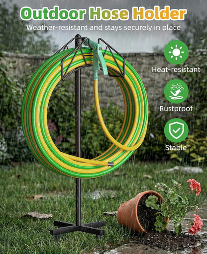 Garden Heavy Duty Hose Holder Stands Storage Rack Freestanding for Outside