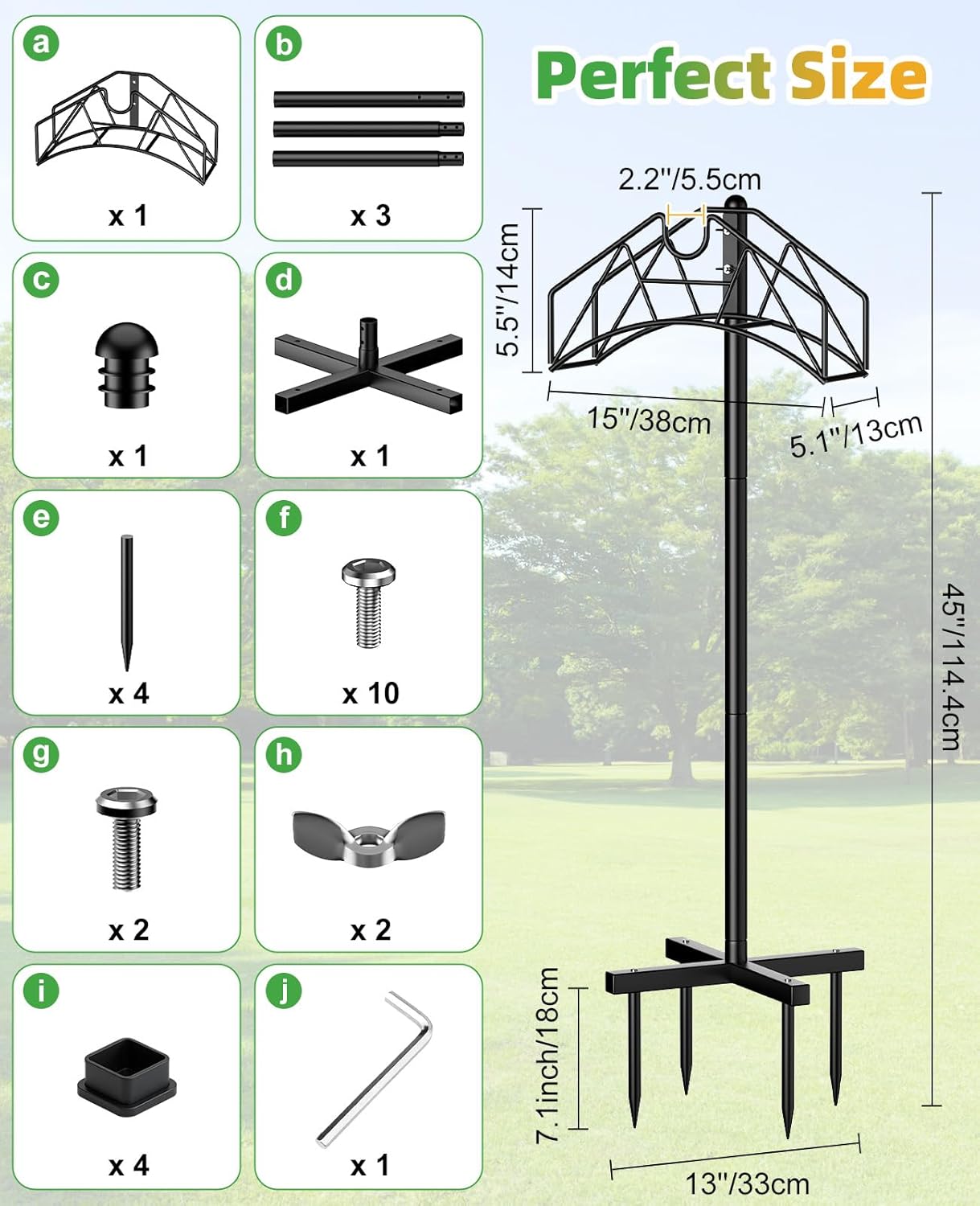 Garden Heavy Duty Hose Holder Stands Storage Rack Freestanding for Outside