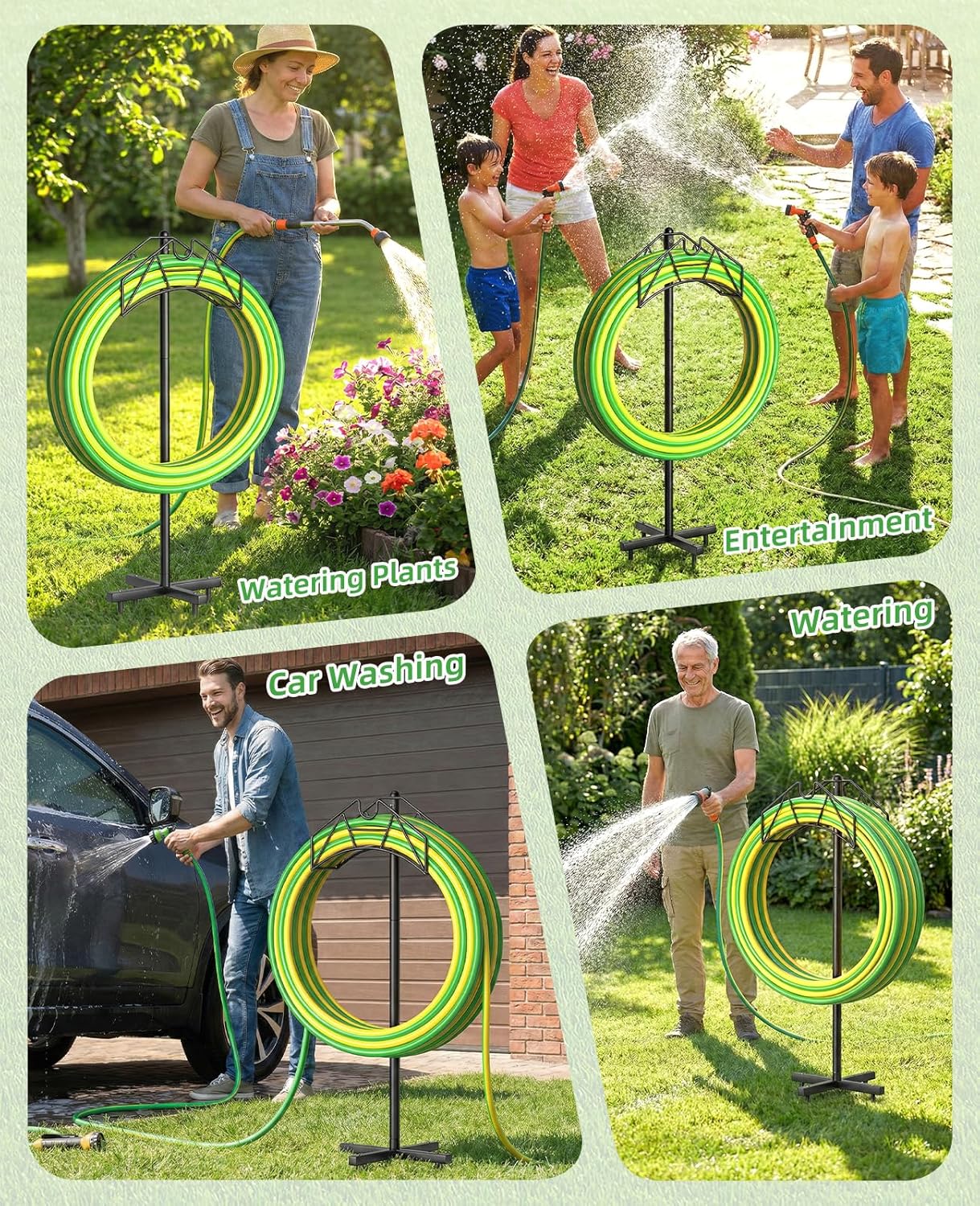 Garden Heavy Duty Hose Holder Stands Storage Rack Freestanding for Outside