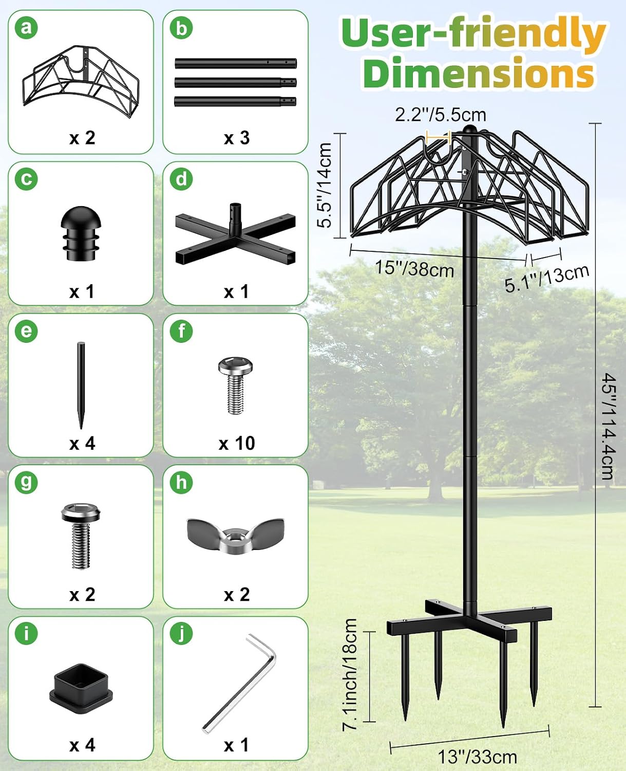 Garden Heavy Duty Hose Holder Stands Storage Rack Freestanding for Outside