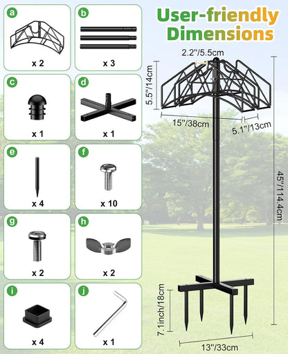 Garden Heavy Duty Hose Holder Stands Storage Rack Freestanding for Outside