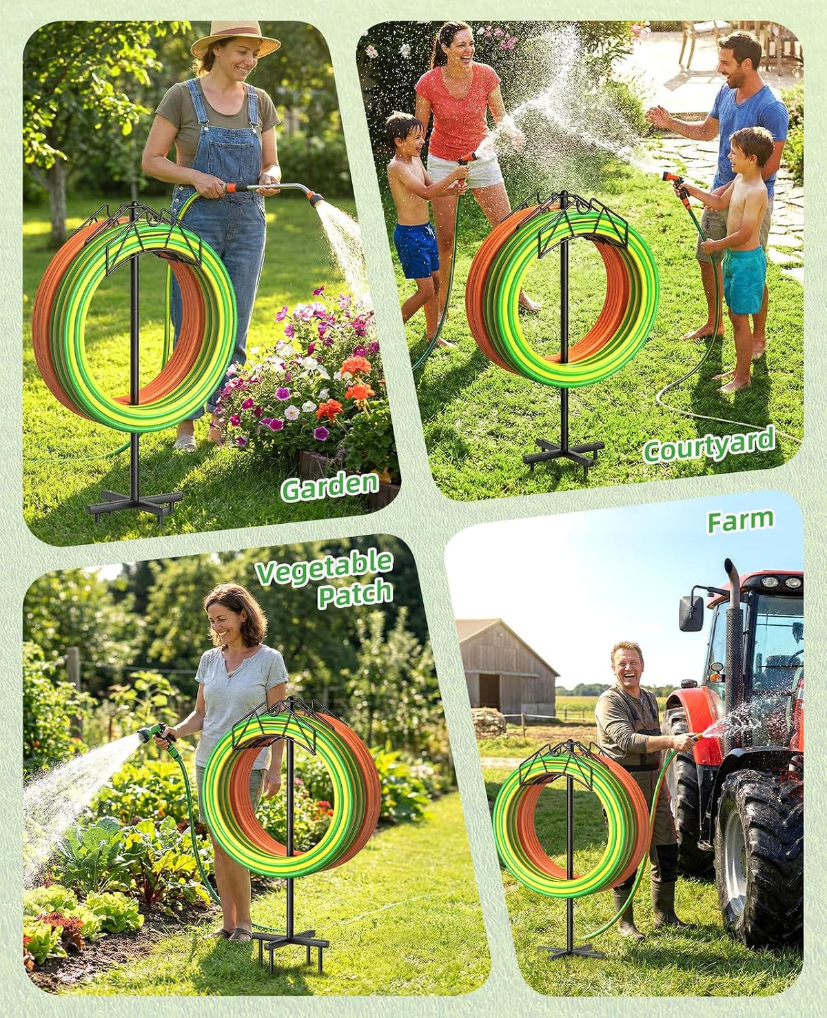 Garden Heavy Duty Hose Holder Stands Storage Rack Freestanding for Outside
