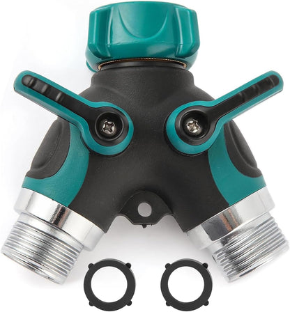 Hose Splitter 2 Way Heavy Duty Y Valve, Spigot Splitter for Garden Hose