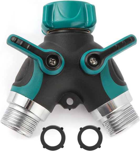 Hose Splitter 2 Way Heavy Duty Y Valve, Spigot Splitter for Garden Hose