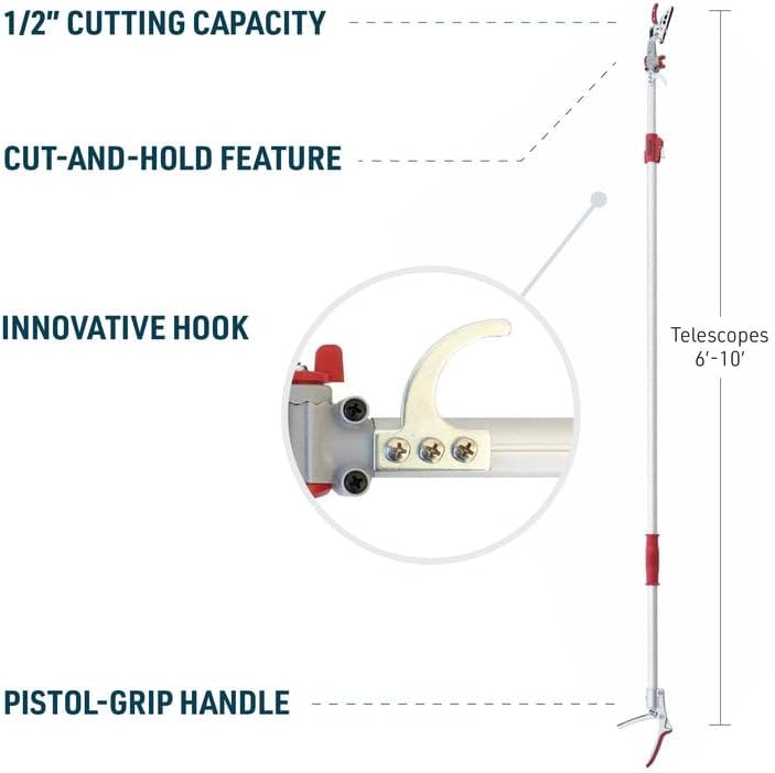 Telescoping Long-Reach Cut-and-Hold Pruner