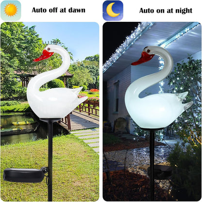 Outdoor Solar Garden Lights, Hand Blown Glass Blue Bird Yard Stake