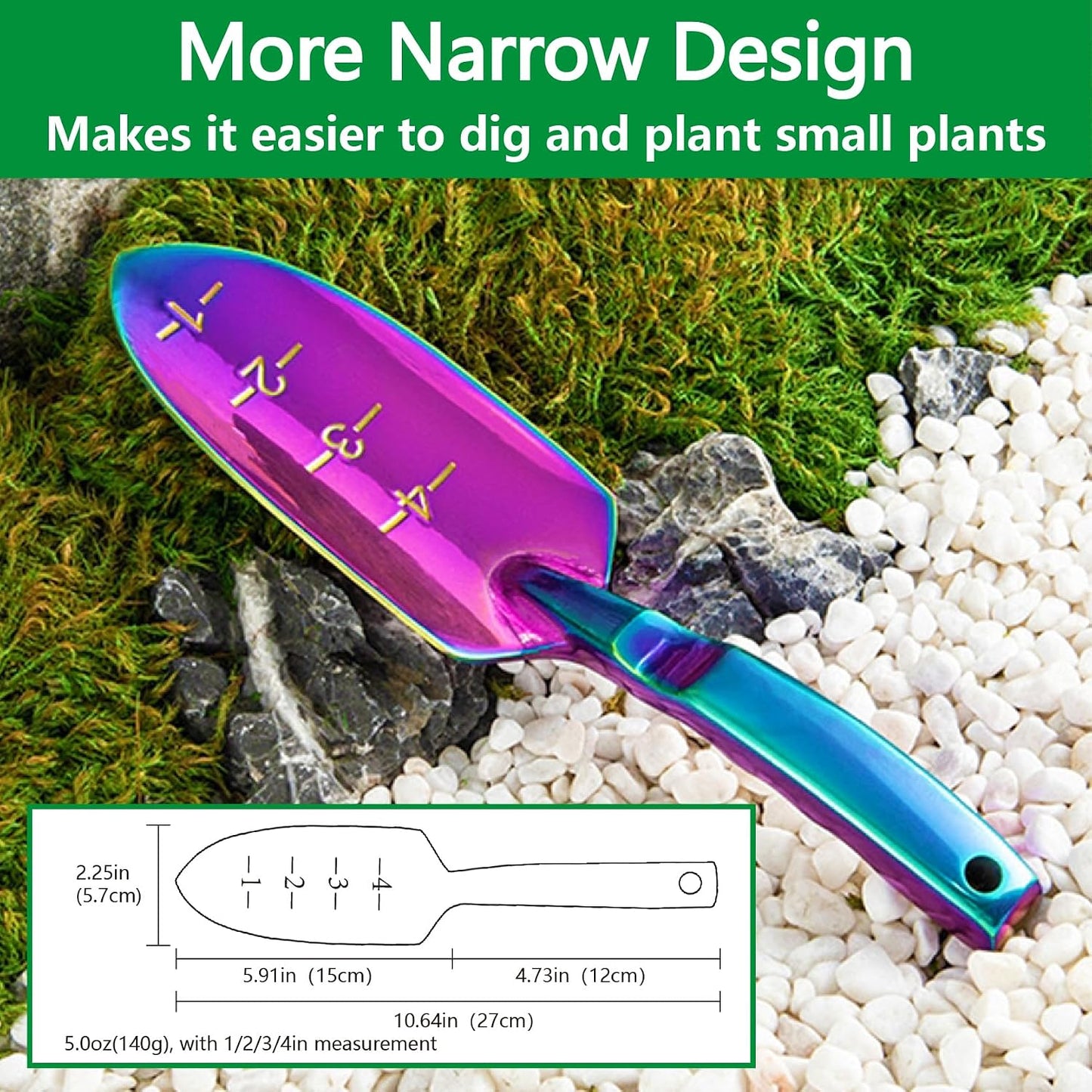 Garden Shovel - Gardening Hand Tool, Heavy Duty Garden Trowel, High Strength Alloy Steel for Planting Transplanting Transferring, Solid Metal Handle, Colorful