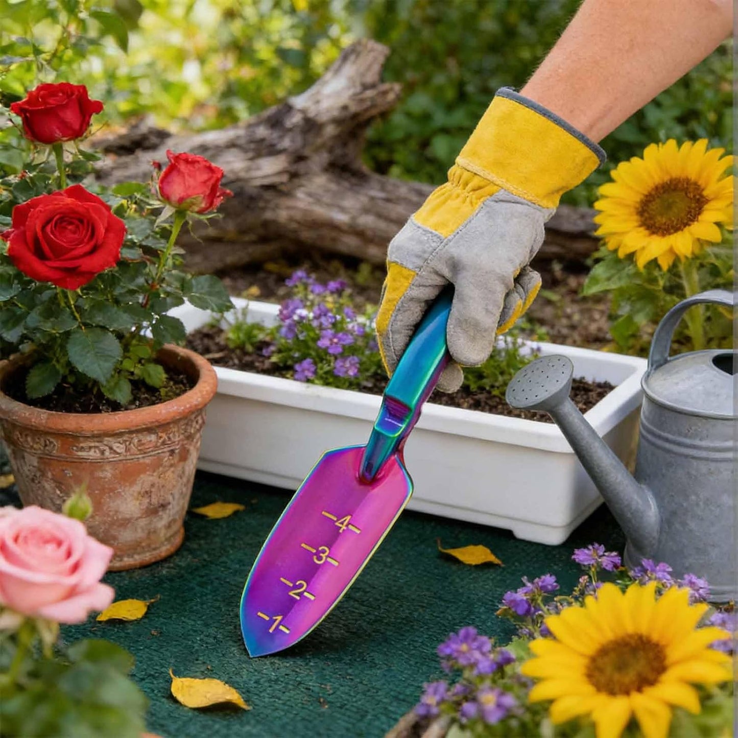 Garden Shovel - Gardening Hand Tool, Heavy Duty Garden Trowel, High Strength Alloy Steel for Planting Transplanting Transferring, Solid Metal Handle, Colorful