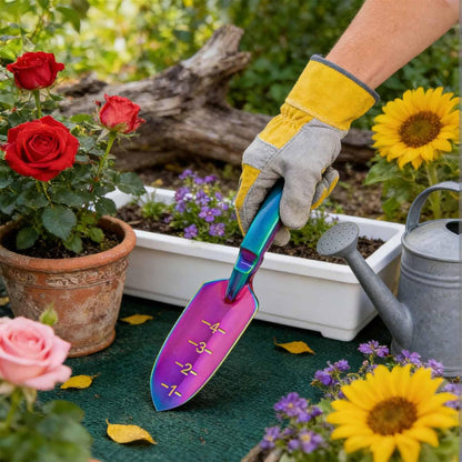 Garden Shovel - Gardening Hand Tool, Heavy Duty Garden Trowel, High Strength Alloy Steel for Planting Transplanting Transferring, Solid Metal Handle, Colorful