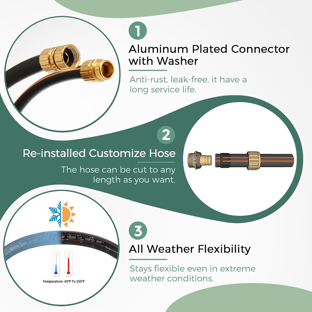 Leader Hose 5/8", 6ft Short Garden Hose