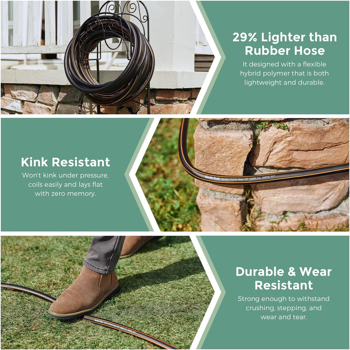 Leader Hose 5/8", 6ft Short Garden Hose