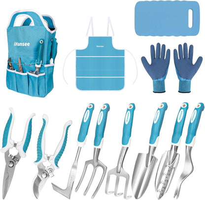 Pink Garden Tools Set 12-Piece, Gardening Gifts for Women