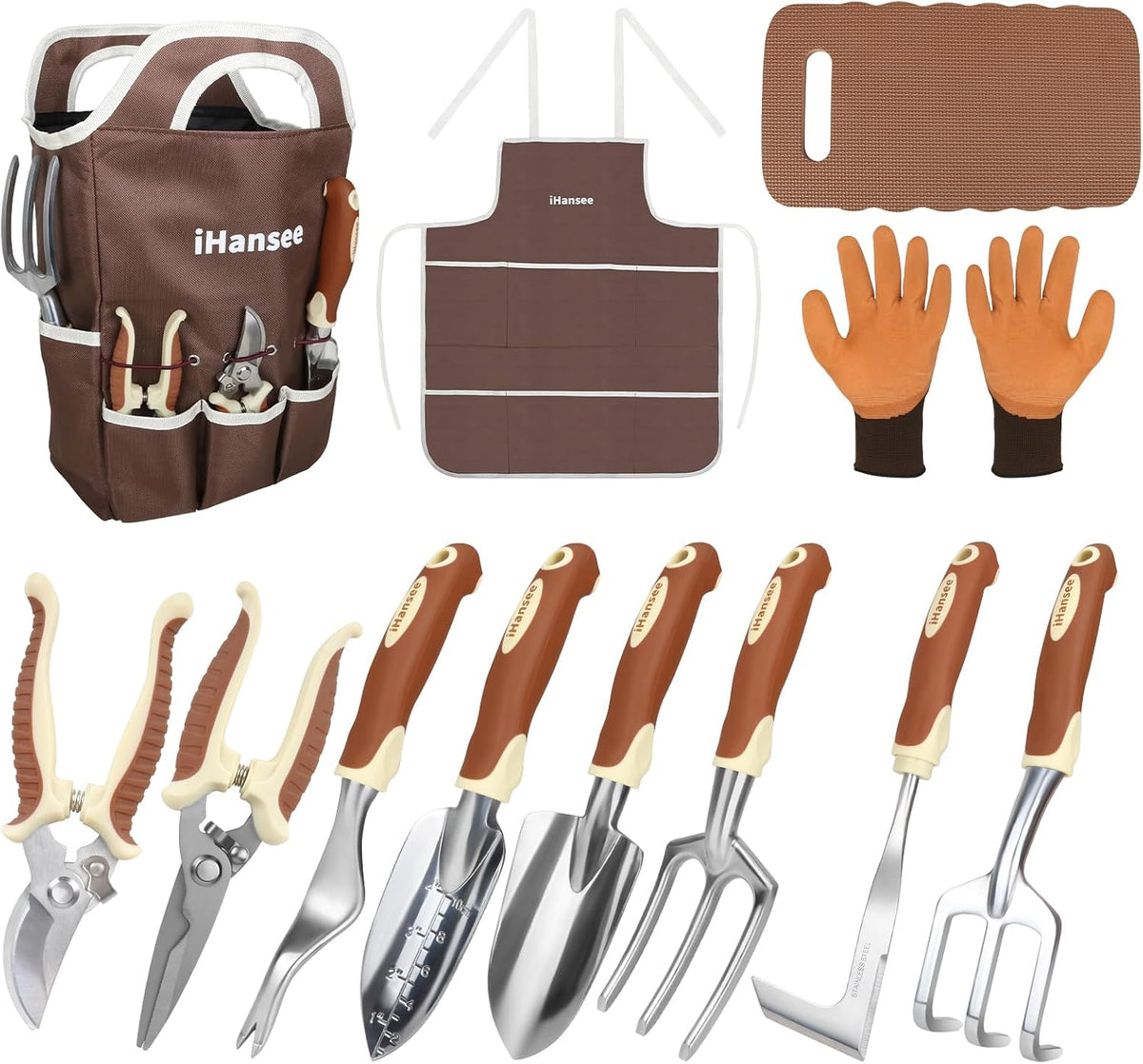 Pink Garden Tools Set 12-Piece, Gardening Gifts for Women