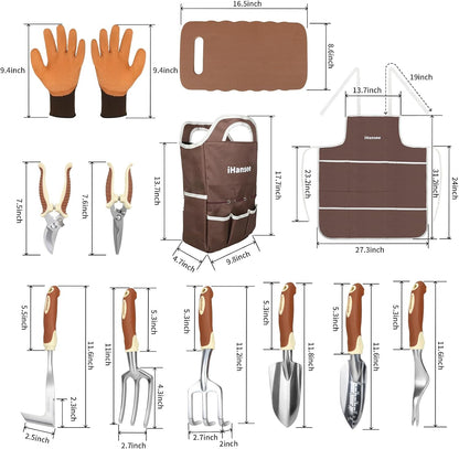 Pink Garden Tools Set 12-Piece, Gardening Gifts for Women