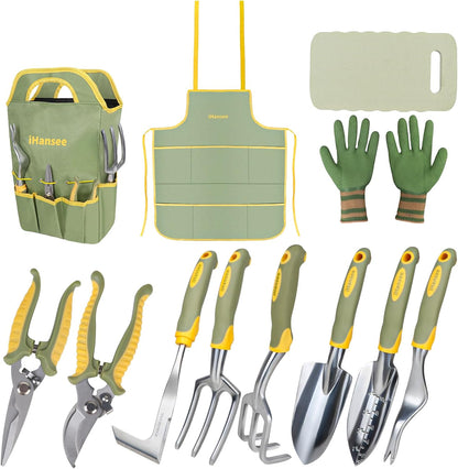 Pink Garden Tools Set 12-Piece, Gardening Gifts for Women