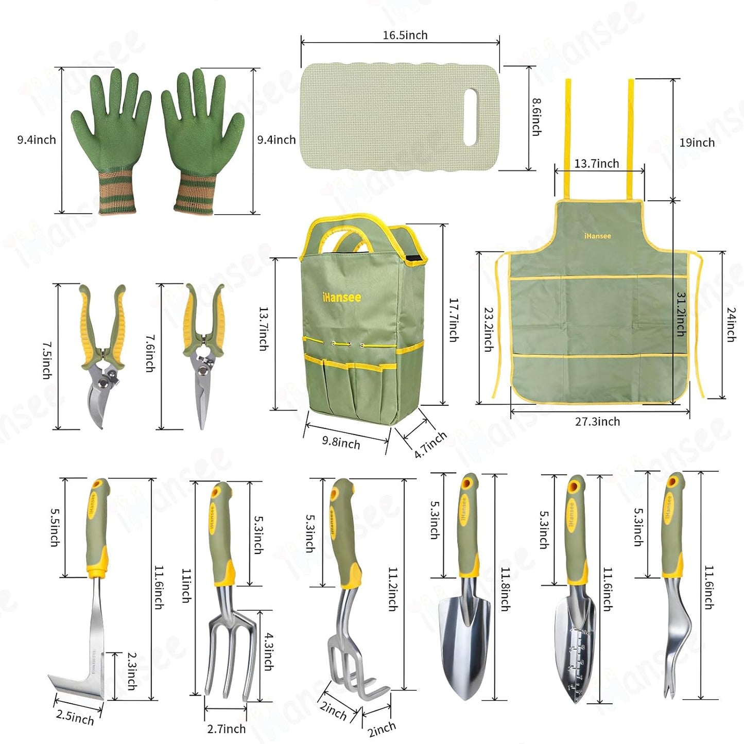Pink Garden Tools Set 12-Piece, Gardening Gifts for Women
