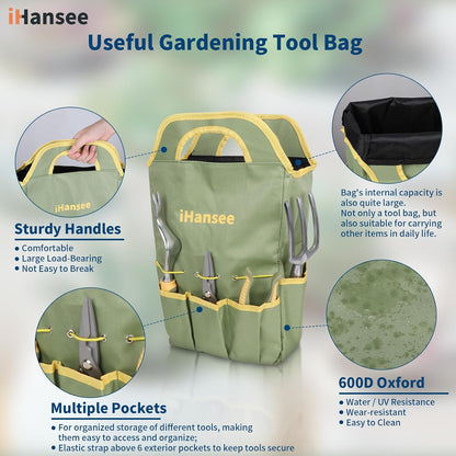 Pink Garden Tools Set 12-Piece, Gardening Gifts for Women