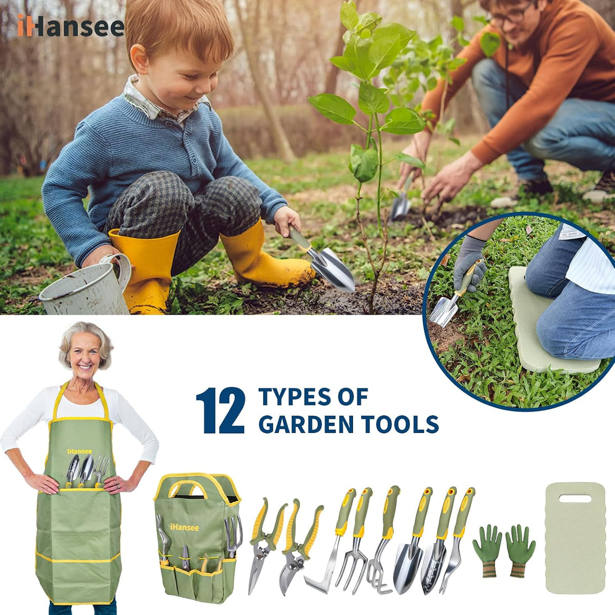 Pink Garden Tools Set 12-Piece, Gardening Gifts for Women