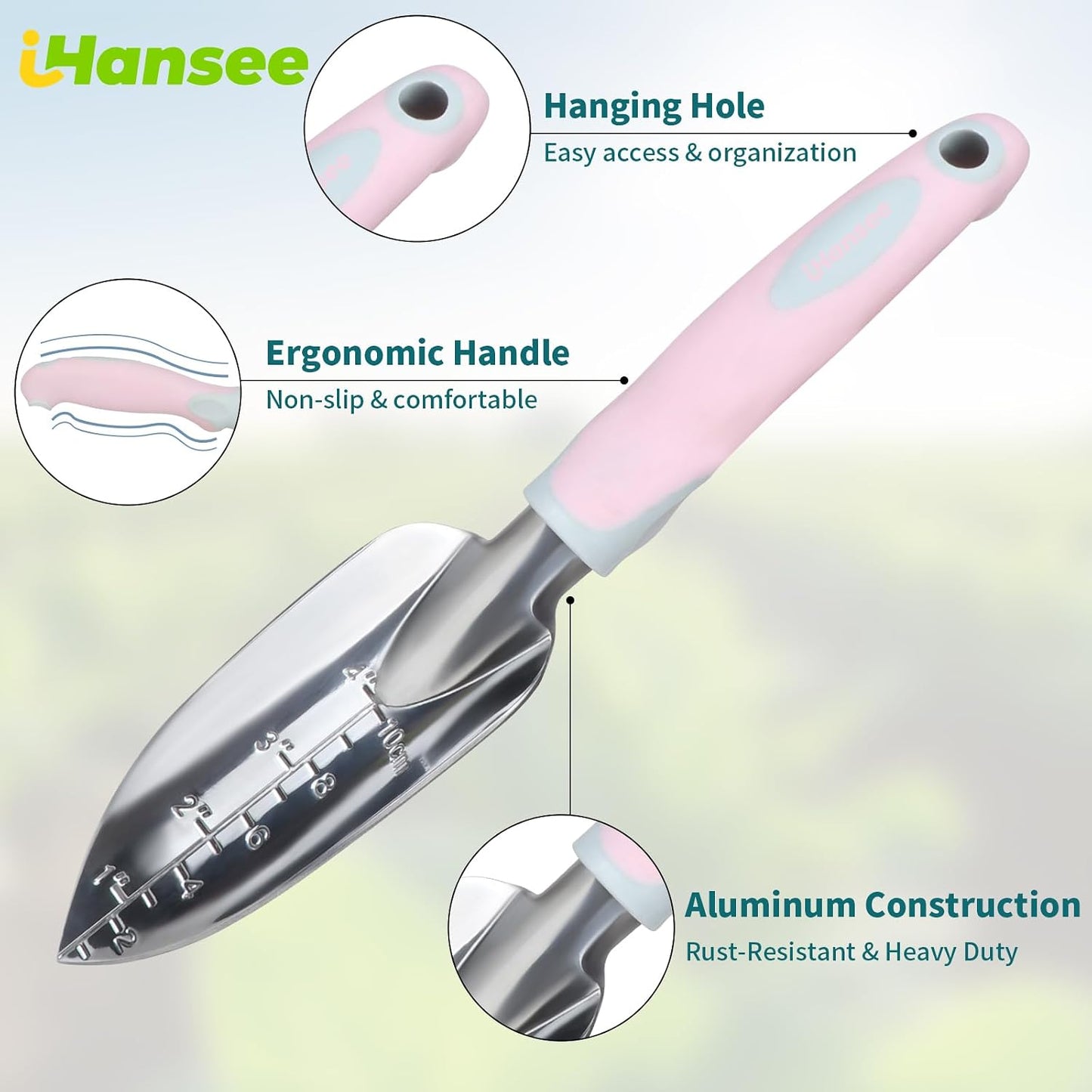 Pink Garden Tools Set 12-Piece, Gardening Gifts for Women