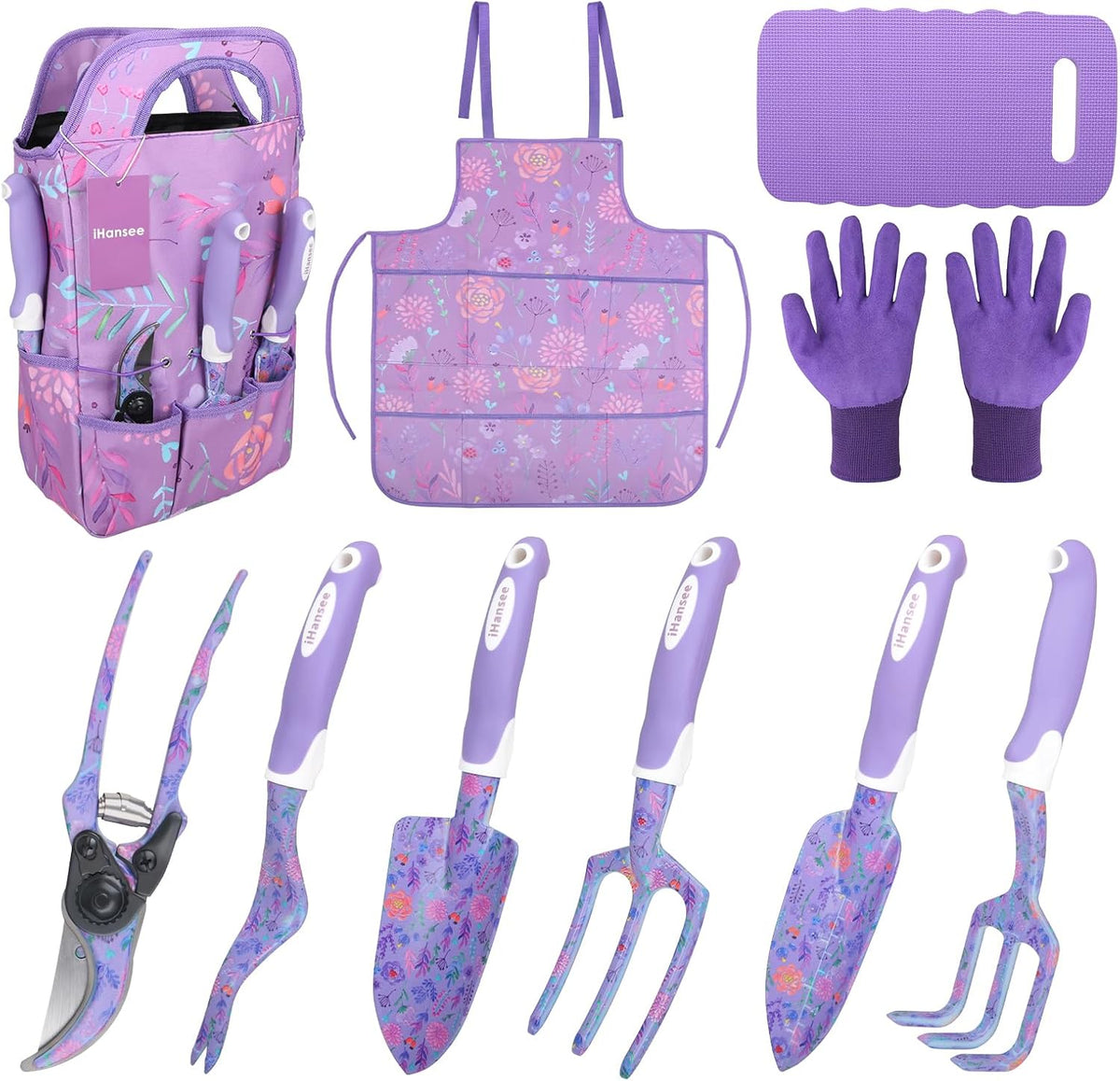 Pink Garden Tools Set 12-Piece, Gardening Gifts for Women