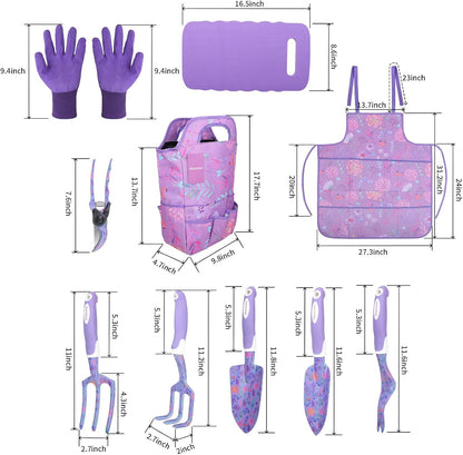 Pink Garden Tools Set 12-Piece, Gardening Gifts for Women