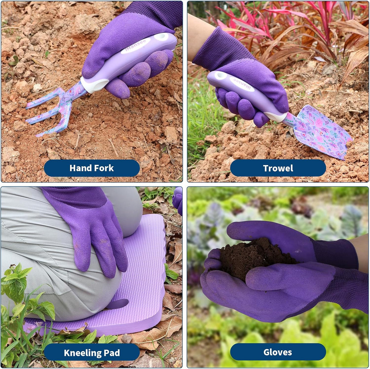Pink Garden Tools Set 12-Piece, Gardening Gifts for Women