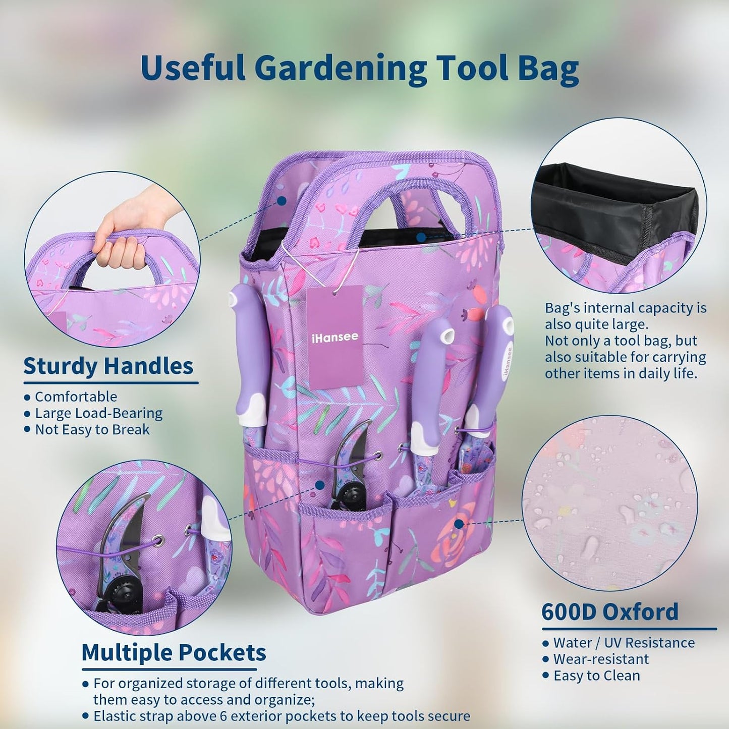 Pink Garden Tools Set 12-Piece, Gardening Gifts for Women