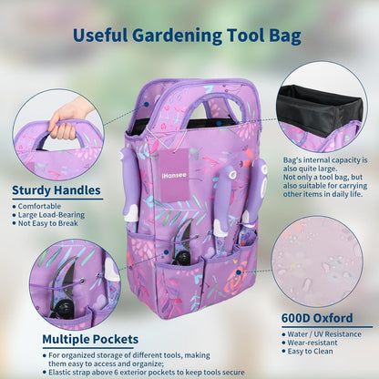 Pink Garden Tools Set 12-Piece, Gardening Gifts for Women