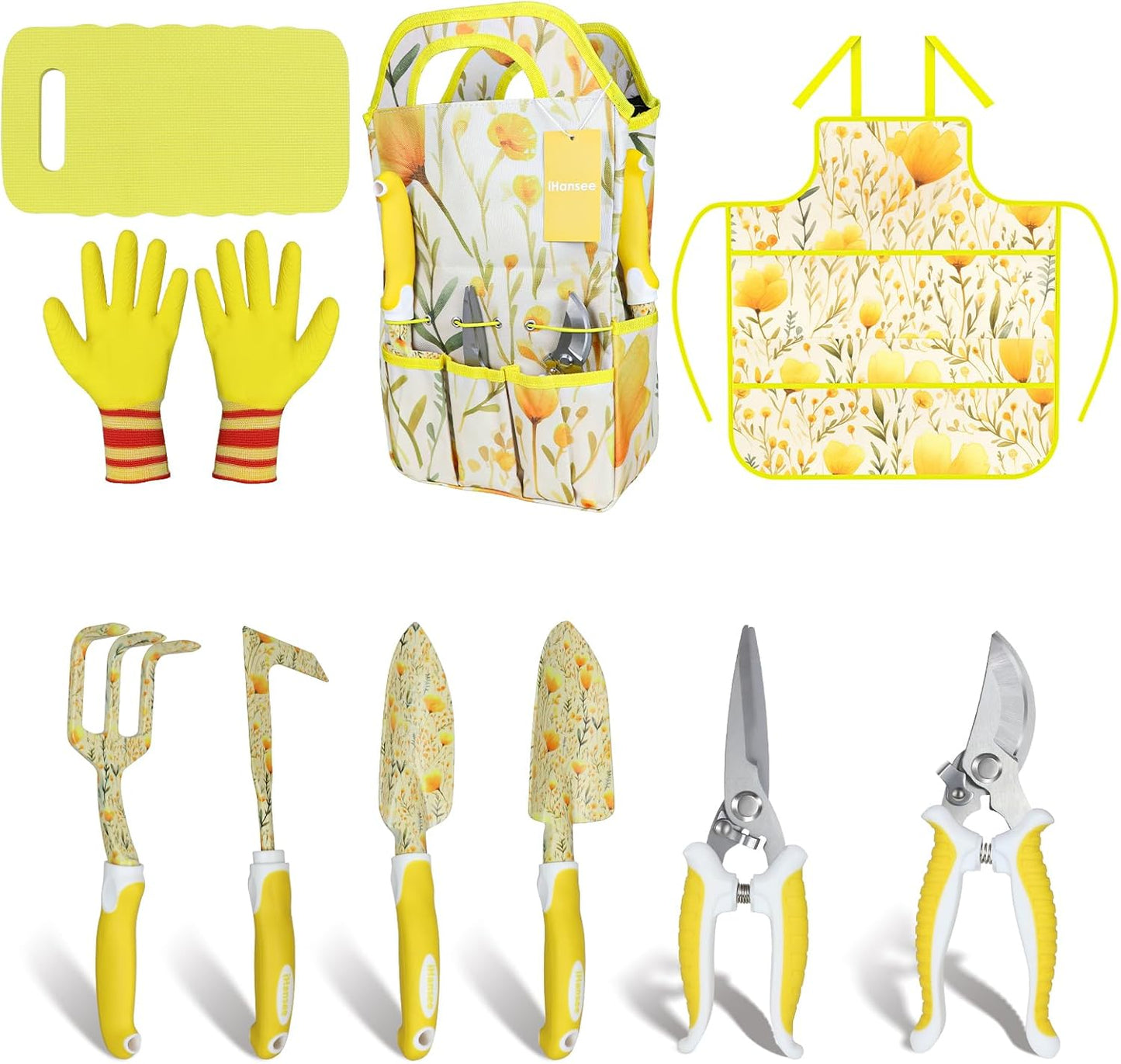 Pink Garden Tools Set 12-Piece, Gardening Gifts for Women
