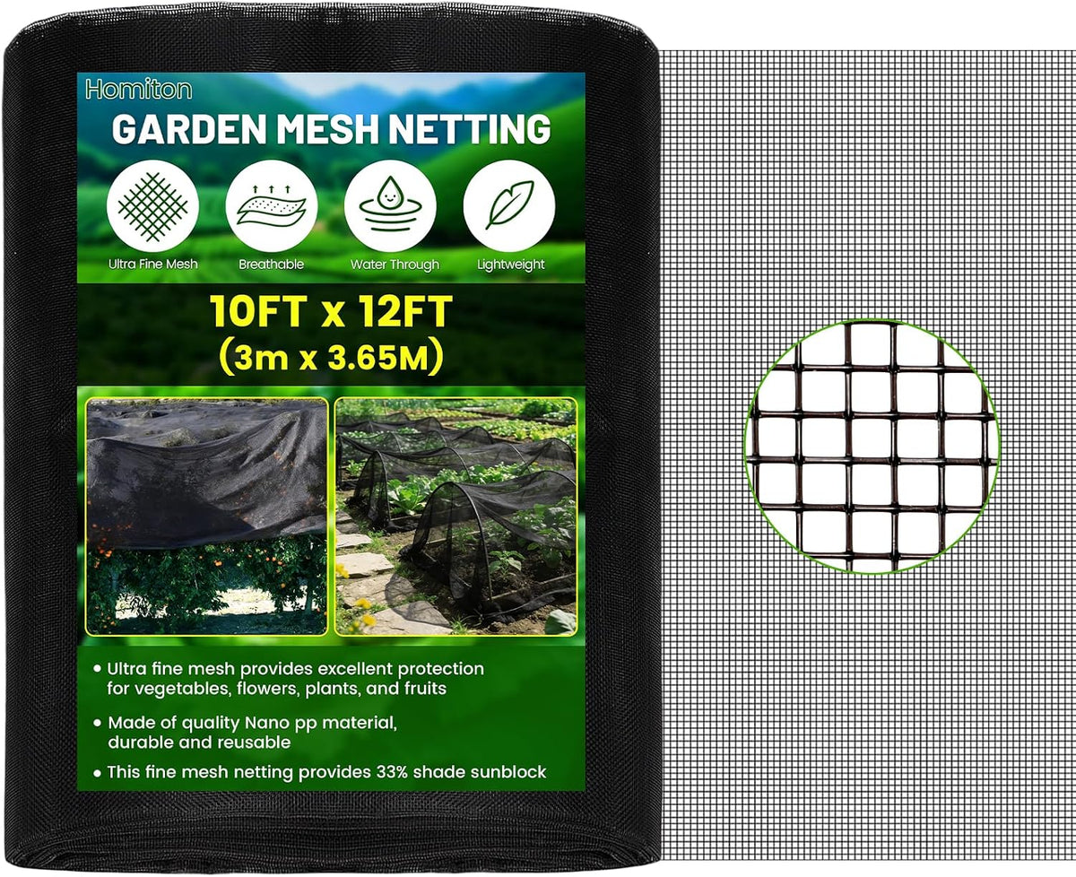 Stronger Garden Mesh Netting, 10 x 20 FT Ultra Fine Nano PP Plant Covers, Small Animals Bird Net Barrier Screen for Vegetables Plants Fruits Flowers Protection, Shading Rate 33%