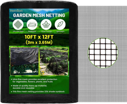 Stronger Garden Mesh Netting, 10 x 20 FT Ultra Fine Nano PP Plant Covers, Small Animals Bird Net Barrier Screen for Vegetables Plants Fruits Flowers Protection, Shading Rate 33%
