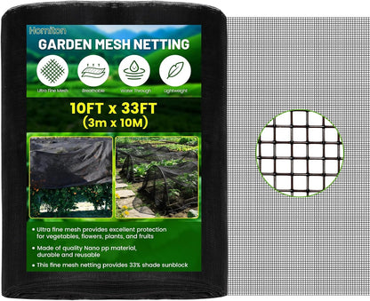 Stronger Garden Mesh Netting, 10 x 20 FT Ultra Fine Nano PP Plant Covers, Small Animals Bird Net Barrier Screen for Vegetables Plants Fruits Flowers Protection, Shading Rate 33%