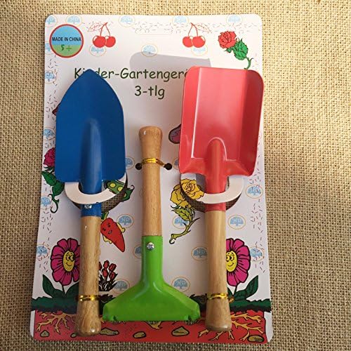 8" Long Gardening Tools for Kids, 3-Piece Kids Garden Tools with Rake,Shovel and Trowel