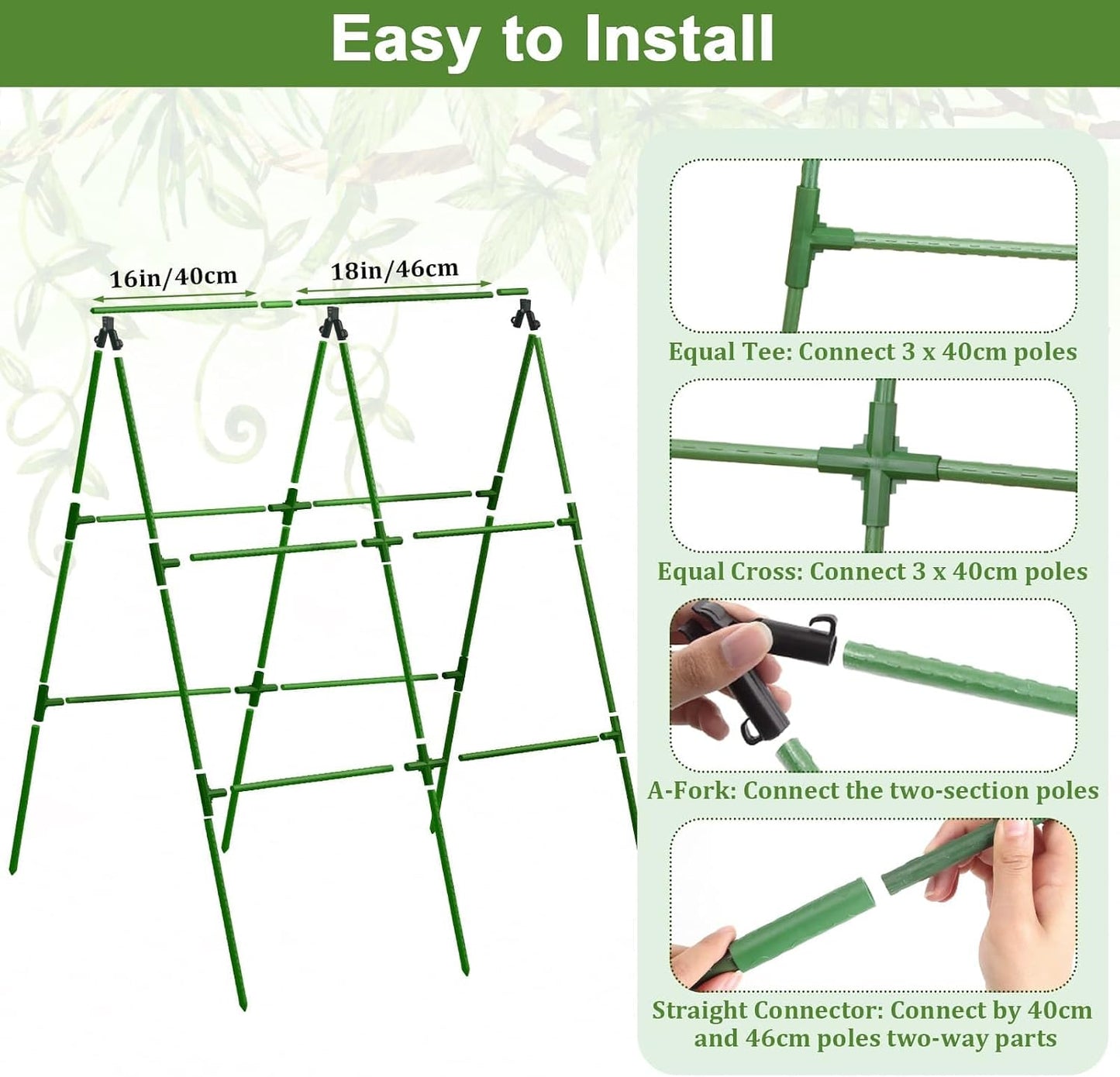 Galvanized Raised Bed with Cucumber Trellis, Garden Arch Trellis Outdoor Reusable A-Frame Metal Trellis with Trellis Net for Pea Vegetable Bean Grape Vines Flowers Climbing Plants Stand Support