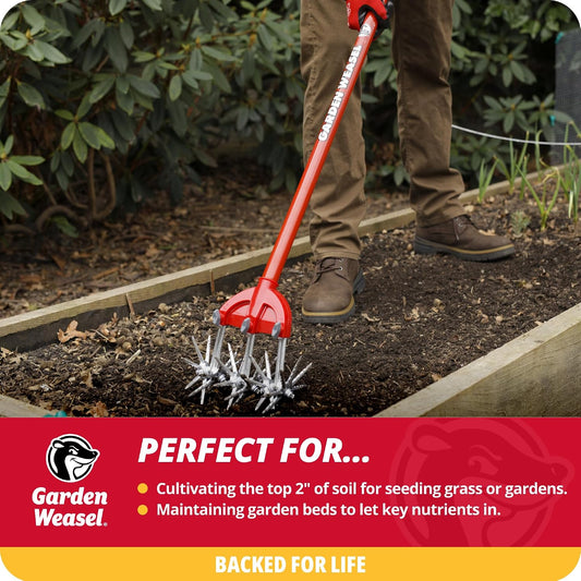 Rotary Hand Cultivator Tiller for Aerating Weeding Planting