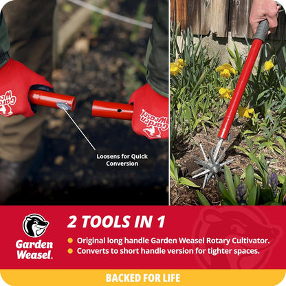 Rotary Hand Cultivator Tiller for Aerating Weeding Planting
