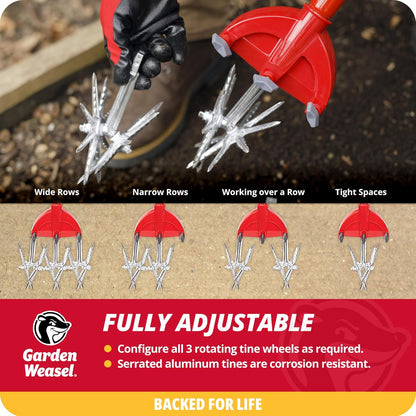 Rotary Hand Cultivator Tiller for Aerating Weeding Planting
