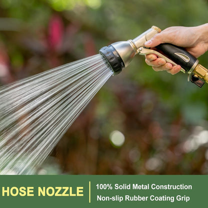 8 Spray Patterns Metal Garden Hose Nozzle with Hands-Free Lock