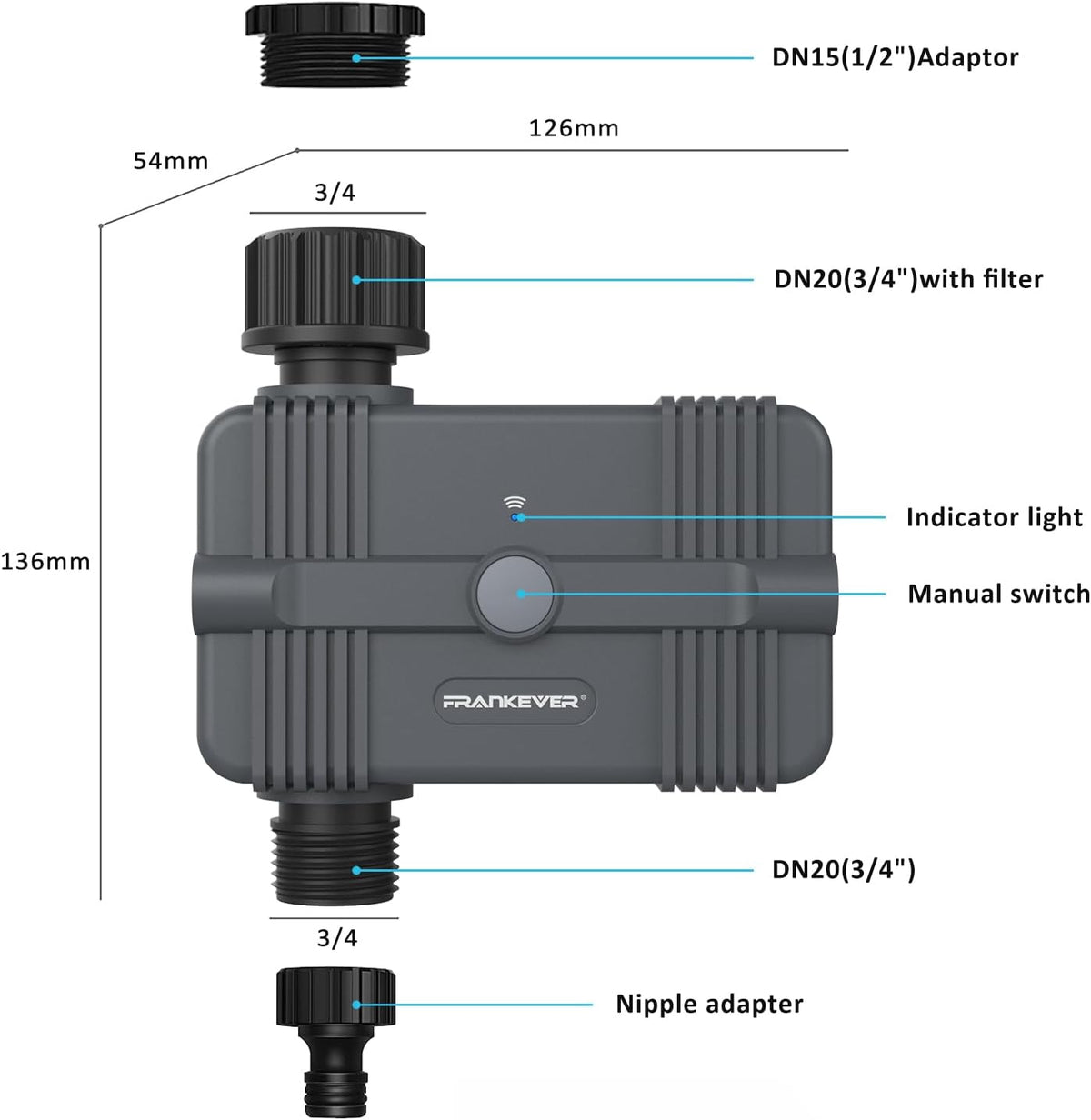 WiFi Sprinkler Irrigation Timer Garden Watering Hose Timer with Rain Delay