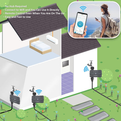 WiFi Sprinkler Irrigation Timer Garden Watering Hose Timer with Rain Delay