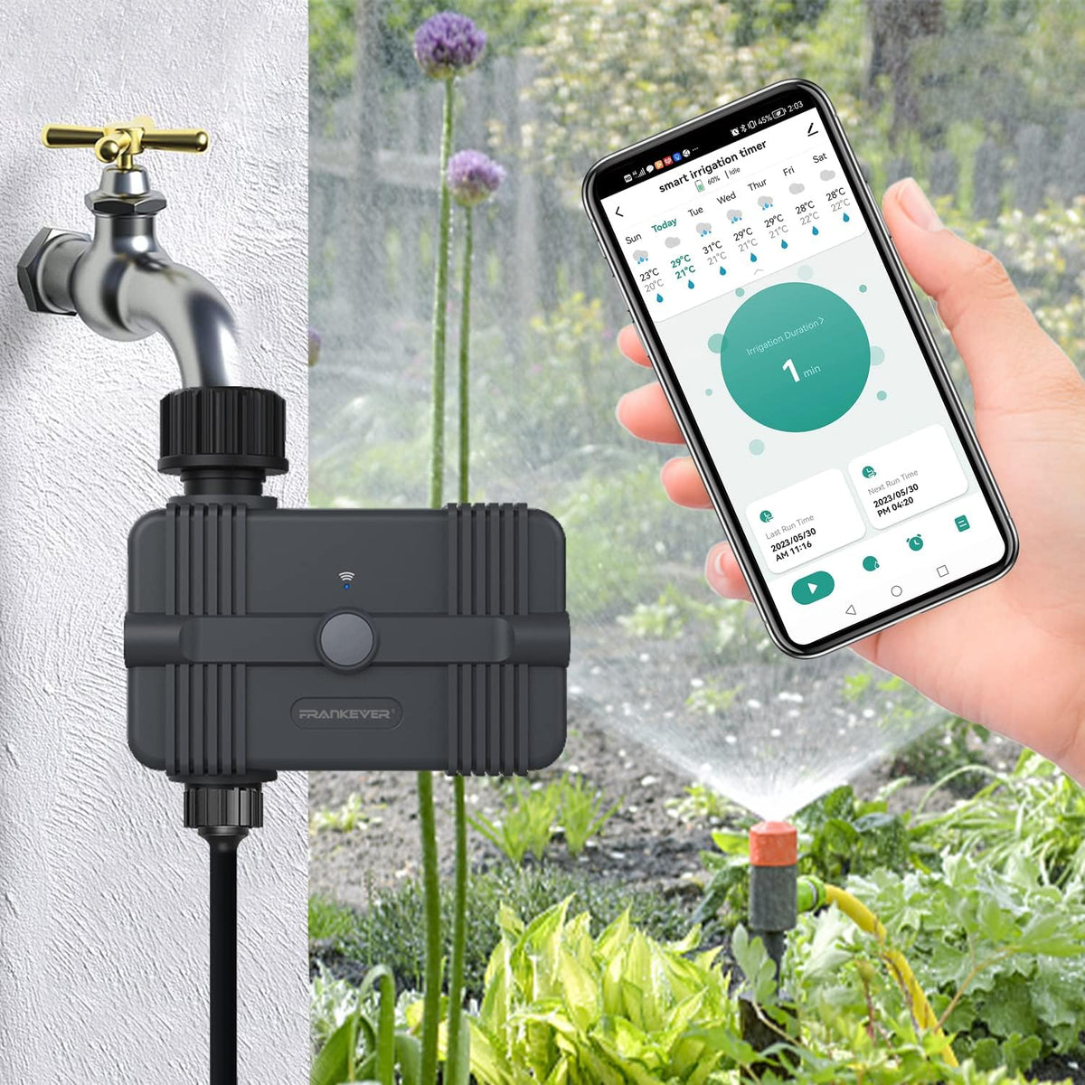 WiFi Sprinkler Irrigation Timer Garden Watering Hose Timer with Rain Delay