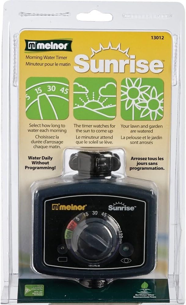 65164AMZ Sunrise Daily Water Timer, Grey, Black