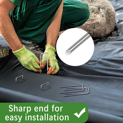 50 Pack Landscape Staples 4 Inch Galvanized Garden Stakes