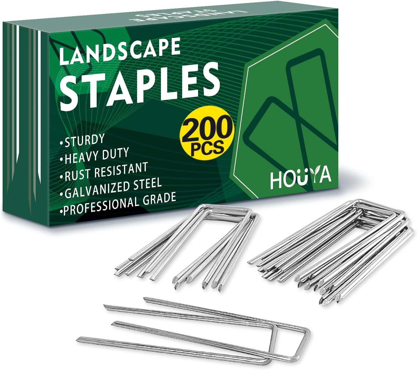 50 Pack Landscape Staples 4 Inch Galvanized Garden Stakes